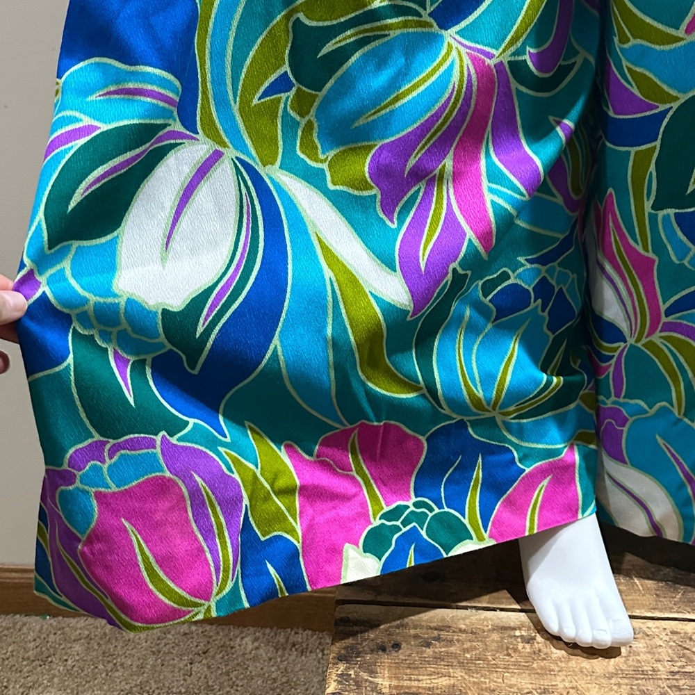 Vintage Pacifica Honolulu Floral Huge Wide-Leg High Waisted Pants Measure Size 4 - Picture 2 of 8